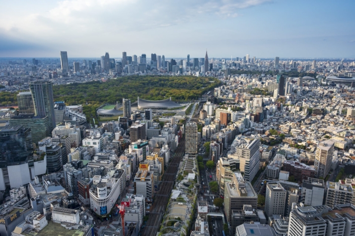 Japan / Honshu / Tokyo / View from Shibuya Scramble Square Sky observation deck